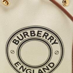 Burberry Brown/Off White Logo Canvas and Leather Micro Crossbody Bag
