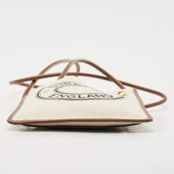 Burberry Brown/Off White Logo Canvas and Leather Micro Crossbody Bag