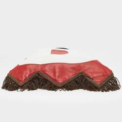 Burberry Red/White Leather Letter Motif Flag Bag