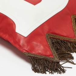 Burberry Red/White Leather Letter Motif Flag Bag