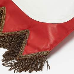Burberry Red/White Leather Letter Motif Flag Bag