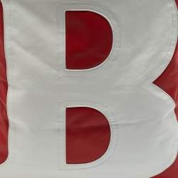 Burberry Red/White Leather Letter Motif Flag Bag