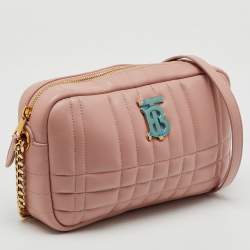 Burberry Pink Quilted Leather Small Lola Camera Bag