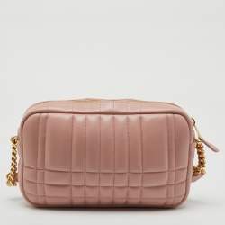 Burberry Pink Quilted Leather Small Lola Camera Bag