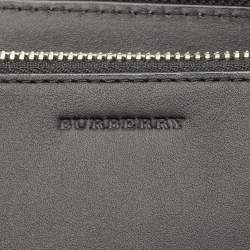 Burberry Navy Blue/Black London Check Coated Canvas Travel Continental Wallet