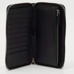 Burberry Navy Blue/Black London Check Coated Canvas Travel Continental Wallet