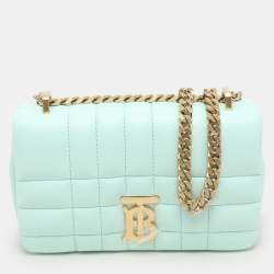 Burberry Mint Green Quilted Leather Mini Lola Chain Crossbody Bag