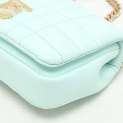 Burberry Mint Green Quilted Leather Mini Lola Chain Crossbody Bag