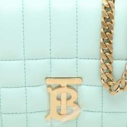 Burberry Mint Green Quilted Leather Mini Lola Chain Crossbody Bag