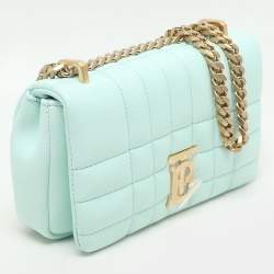 Burberry Mint Green Quilted Leather Mini Lola Chain Crossbody Bag