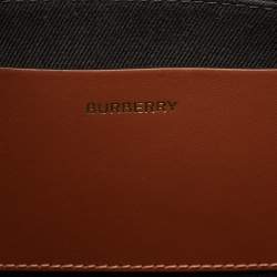 Pre Owned Burberry Brown/Black Check Coated Canvas and Leather Medium Freya Tote