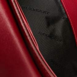 Pre Owned Burberry Red Patent Leather Mini Berkeley Crossbody Bag