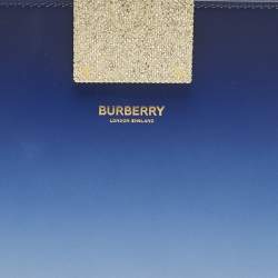 Pre Owned Burberry Blue Ombre Leather Olympia Clutch
