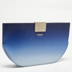 Pre Owned Burberry Blue Ombre Leather Olympia Clutch
