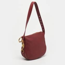 Pre Owned Burberry Ruby Leather Small Knight Shoulder Bag