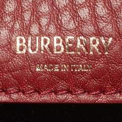 Pre Owned Burberry Ruby Leather Small Knight Shoulder Bag