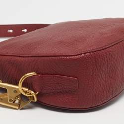 Pre Owned Burberry Ruby Leather Small Knight Shoulder Bag