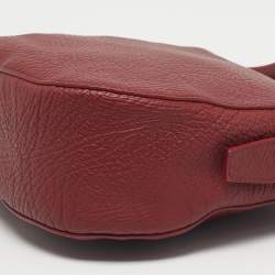 Pre Owned Burberry Ruby Leather Small Knight Shoulder Bag