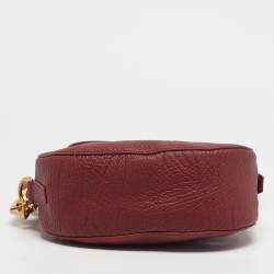 Pre Owned Burberry Ruby Leather Small Knight Shoulder Bag