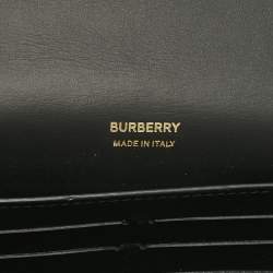 Pre Owned Burberry Black Quilted Leather Lola Wallet On Chain