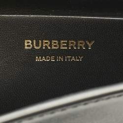 Pre Owned Burberry Black/Brown Leopard Print Glossy Leather Large Grace Shoulder Bag