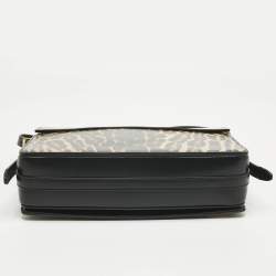 Pre Owned Burberry Black/Brown Leopard Print Glossy Leather Large Grace Shoulder Bag