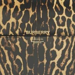 Pre Owned Burberry Black/Brown Leopard Print Glossy Leather Large Grace Shoulder Bag