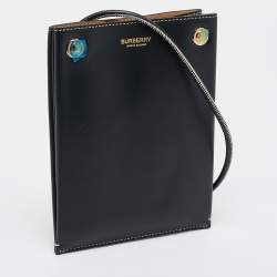 مملوكة مسبقًا حقيبة كروس بربري مبرشمة جلد أسود