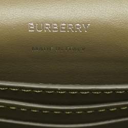 Pre Owned Burberry Green Camo Print Coated Canvas and Leather Hackberry Crossbody Bag