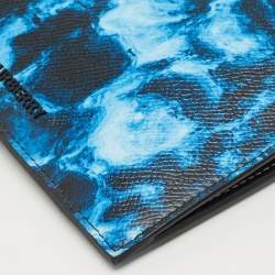 Pre Owned حقيبة كروس بربري للهاتف كانفاس أسود/أزرق بنمط مموه