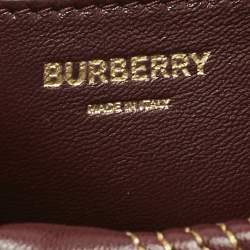مملوكة مسبقًا Burberry Dark Maroon Quilted Leather Mini Lola Bucket Bag