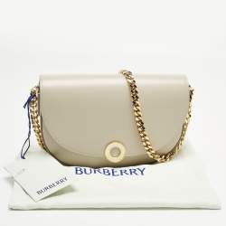 Pre Owned Burberry Beige Leather Claudinne Crossbody Bag