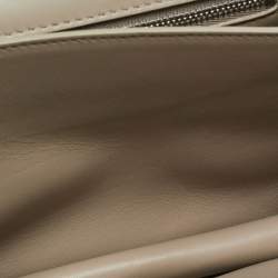 Pre Owned Burberry Silver Croc Embossed Patent Leather Small TB Shoulder Bag