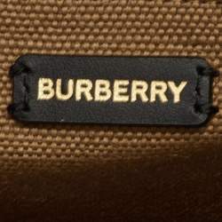 مملوكة مسبقًا Burberry Pocket Manzon Small Black/Beige Canvas and Leather Shopper Tote