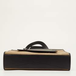 مملوكة مسبقًا Burberry Pocket Manzon Small Black/Beige Canvas and Leather Shopper Tote