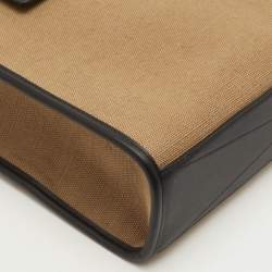 مملوكة مسبقًا Burberry Pocket Manzon Small Black/Beige Canvas and Leather Shopper Tote