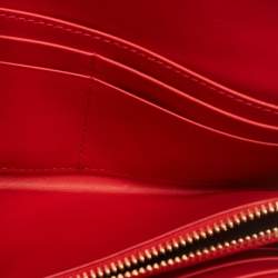 مملوكة مسبقًا Burberry Halton Red/Beige Leather and House Check Canvas Continental Wallet