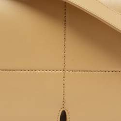 Pre Owned Burberry Snip Sand Beige Leather Shoulder Bag