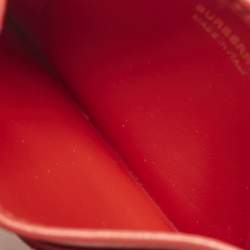 Pre Owned Burberry Lola Red Quilted Leather Card Holder