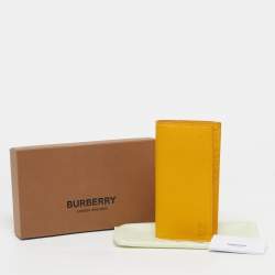 Pre Owned Burberry TB Yellow Grainy Leather Long Wallet