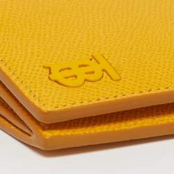 Pre Owned Burberry TB Yellow Grainy Leather Long Wallet