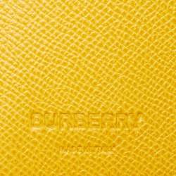 Pre Owned Burberry TB Yellow Grainy Leather Long Wallet