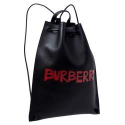 Burberry Black Leather Bobby Backpack