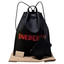 Burberry Black Leather Bobby Backpack