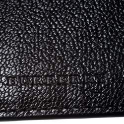 Pre Owned Burberry Black/White Leather Alwyn Zip Card Holder