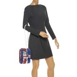 Pre Owned Burberry Multicolor Doodle Print Coated Canvas Wristlet Pouch