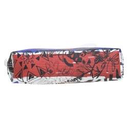 Pre Owned Burberry Multicolor Doodle Print Coated Canvas Wristlet Pouch