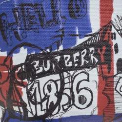 Pre Owned Burberry Multicolor Doodle Print Coated Canvas Wristlet Pouch