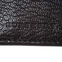 Pre Owned Burberry Black/White Leather Alwyn Zip Card Holder