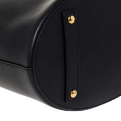 Pre Owned Burberry Black Leather Large Bucket Bag